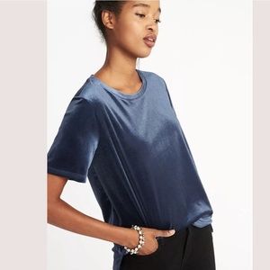 old navy blue velvet tee